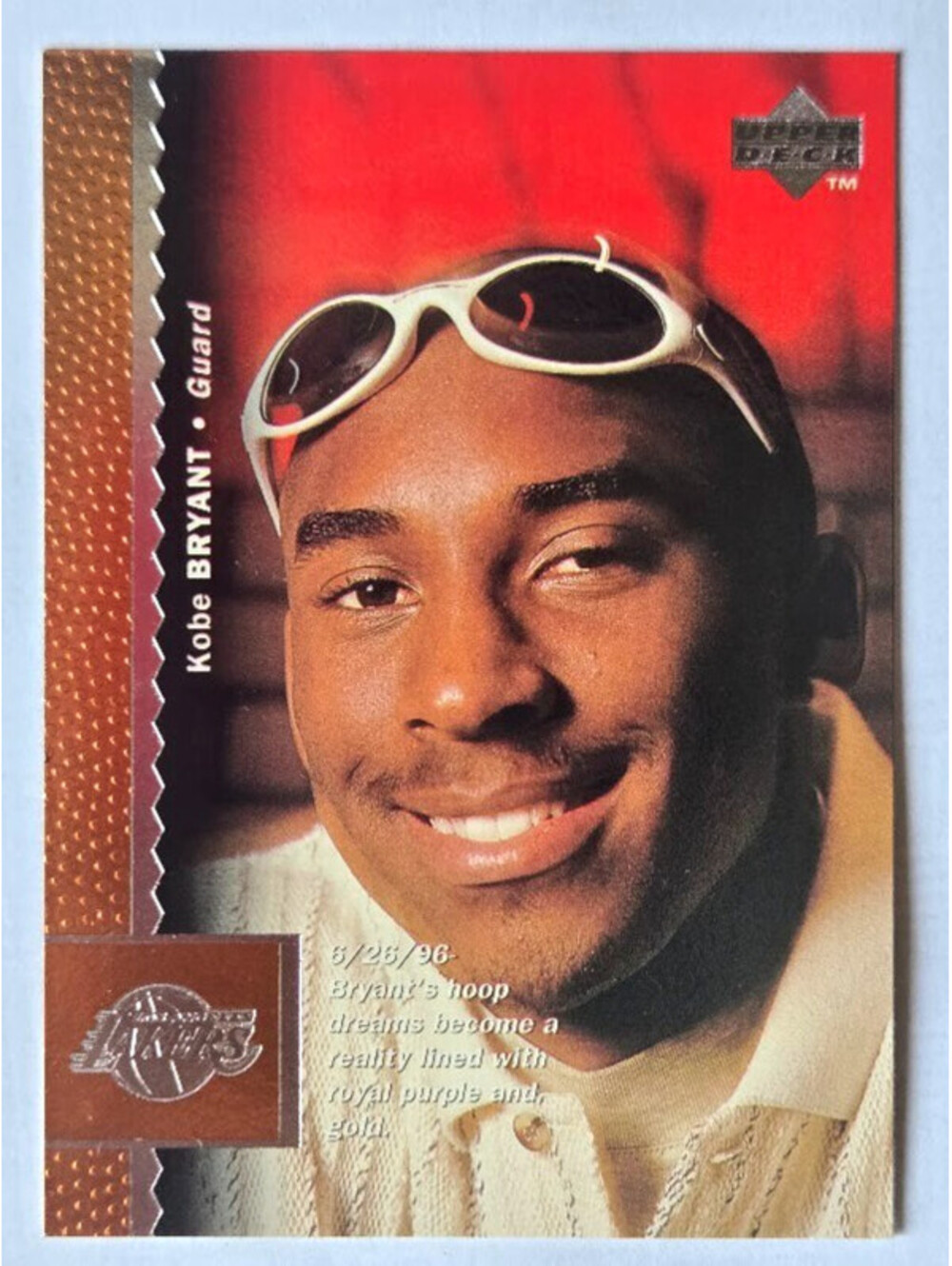 1996-97 Upper Deck Kobe Bryant RC #58 Los Angeles Lakers Rookie Basketball Card